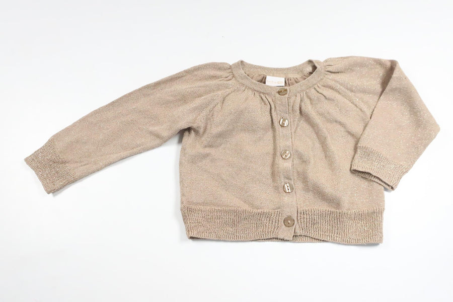 Glitrende cardigan fra Lindex - Størrelse 74 - Guld