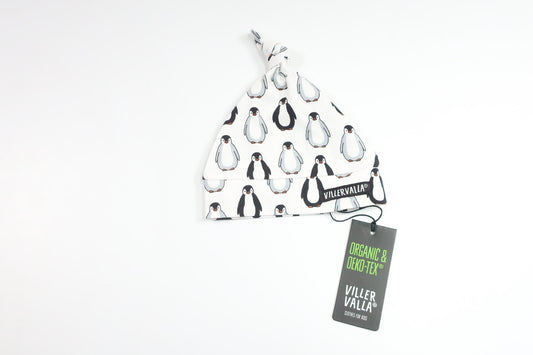 Hue med pingviner fra Villervalla - Størrelse 38/40 - Hvid