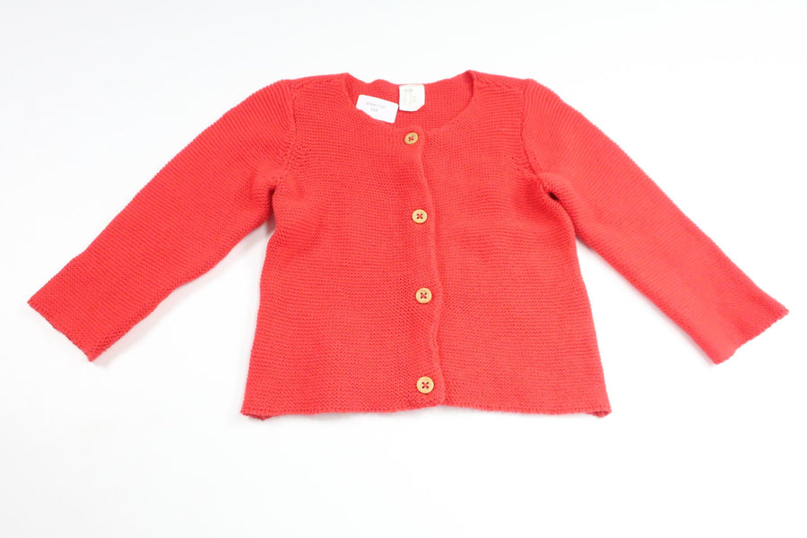 Strikket cardigan fra H&M - Størrelse 80 - Rød