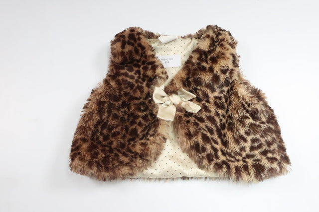 Leopardprintet vest i kunstpels fra H&M - Størrelse 68 - Beige