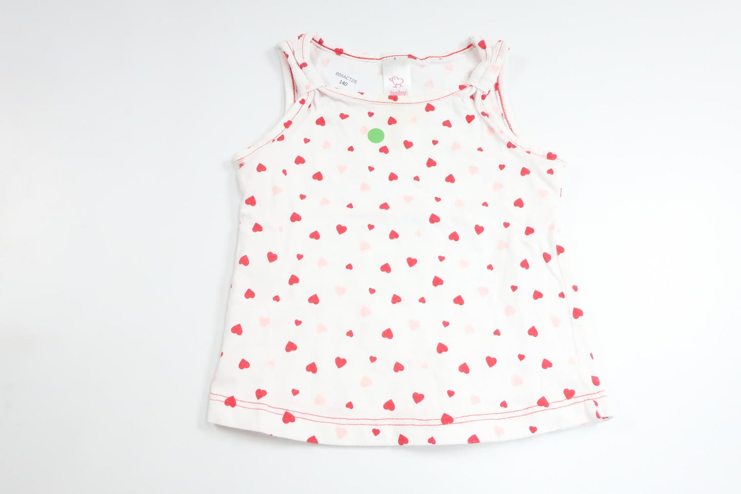 Tanktop med hjerter fra Baby Club by C&A - Størrelse 74 - Hvid
