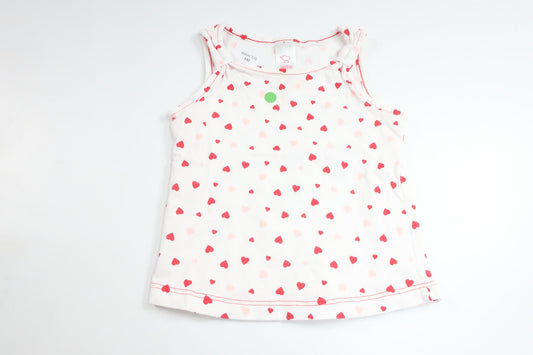Tanktop med hjerter fra Baby Club by C&A - Størrelse 74 - Hvid