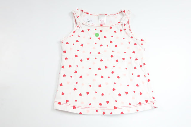 Tanktop med hjerter fra Baby Club by C&A - Størrelse 74 - Hvid