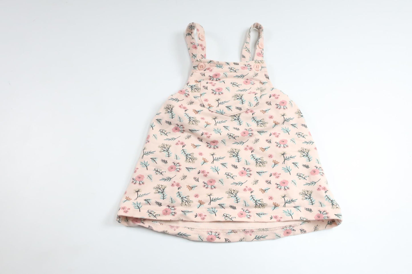 Blomsterkjole med seleholder fra ICA I Love Eco - Størrelse 68 - Lyserød