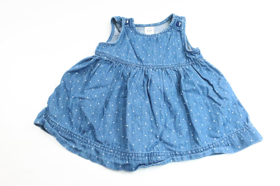 Prikket kjole fra Baby GAP - Størrelse 68/74 - Denim