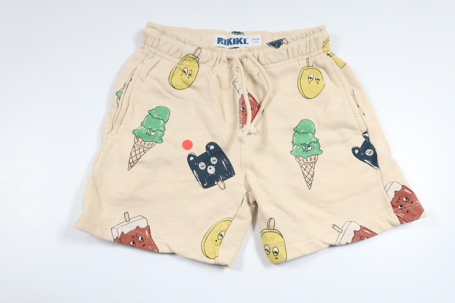 Shorts med is fra Rikiki - Størrelse 98/104 - Off-white