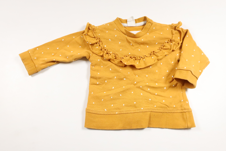 Prikket sweatshirt fra H&M - Størrelse 68 - Gul