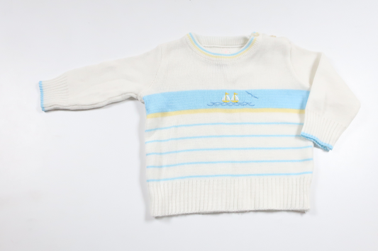 Strikket sweater fra Unknown - Størrelse 56 - Hvid