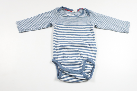Stribet bodysuit fra H&M - Størrelse 62 - Blå