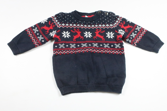 Strikket sweater fra H&M - Størrelse 68 - Marineblå