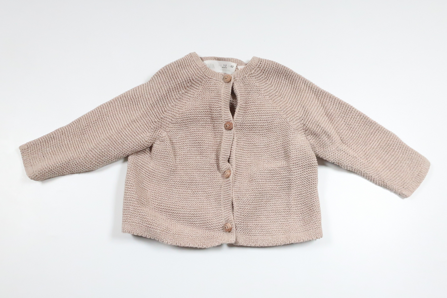 Strikket cardigan fra Zara - Størrelse 62 - Beige
