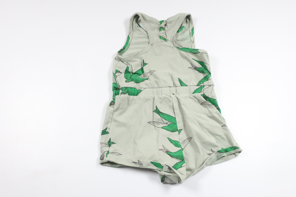 Heldragt med fugle fra Mini Rodini - Størrelse 80/86 - Grøn