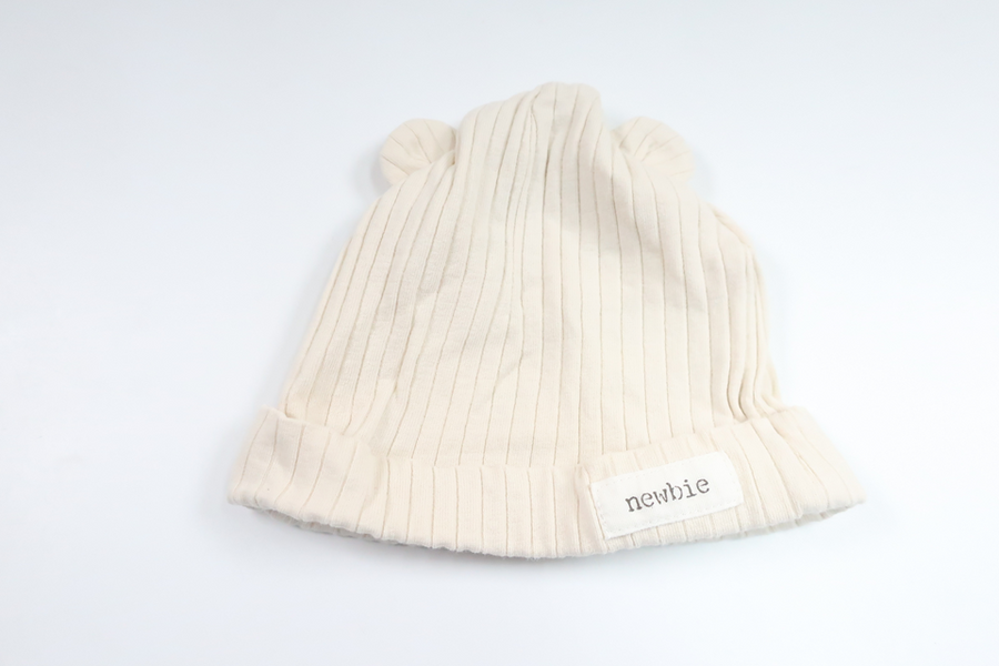 Ribbet hue fra Newbie - Størrelse 40/42 - Off-white