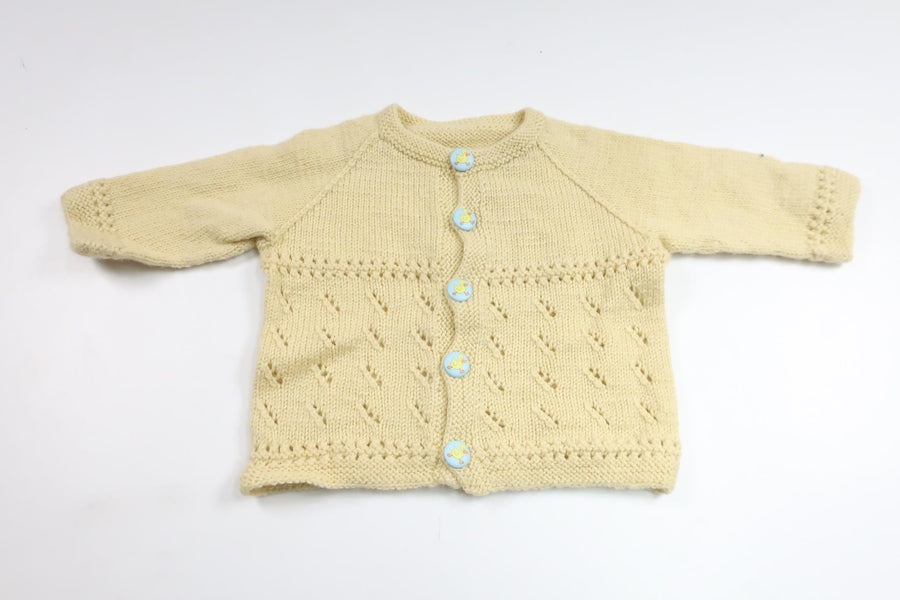 Strikket cardigan fra Hemstickat - Størrelse 62/68 - Gul