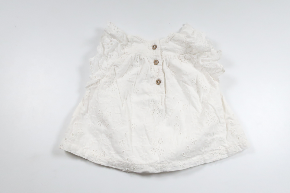 Blomstertunika fra Newbie - Størrelse 68 - Hvid