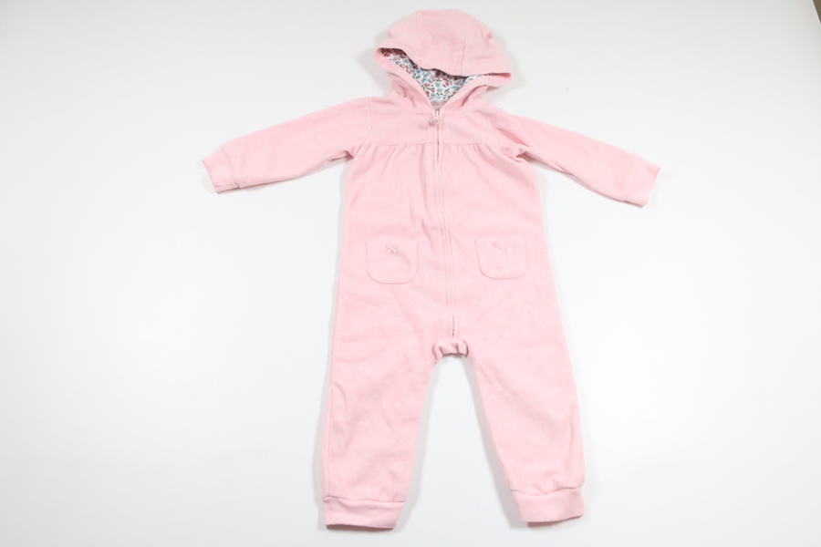 Fleece jumpsuit med bamse fra Carter's - Størrelse 86 - Pink