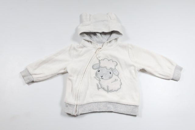 Fleece-hættetrøje fra H&M - Størrelse 62/68 - Hvid