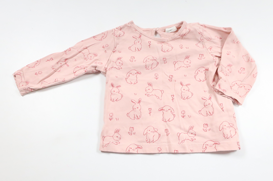 Sweater med kaniner fra H&M - Størrelse 68 - Lyserød