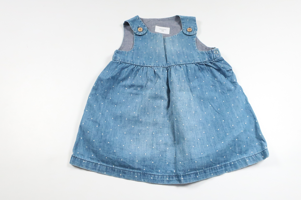 Prikket kjole fra H&M - Størrelse 74 - Denim