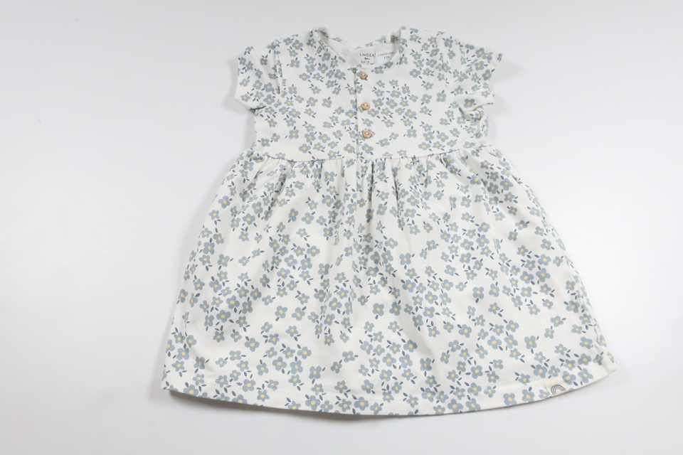 Blomsterkjole fra Lindex - Størrelse 74 - Hvid