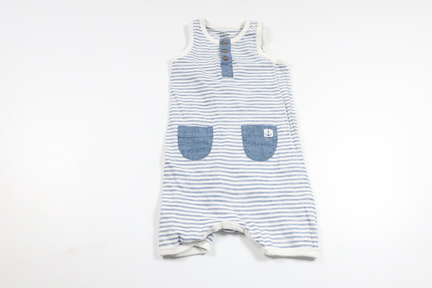 Stribet jumpsuit fra Lindex - Størrelse 68 - Hvid