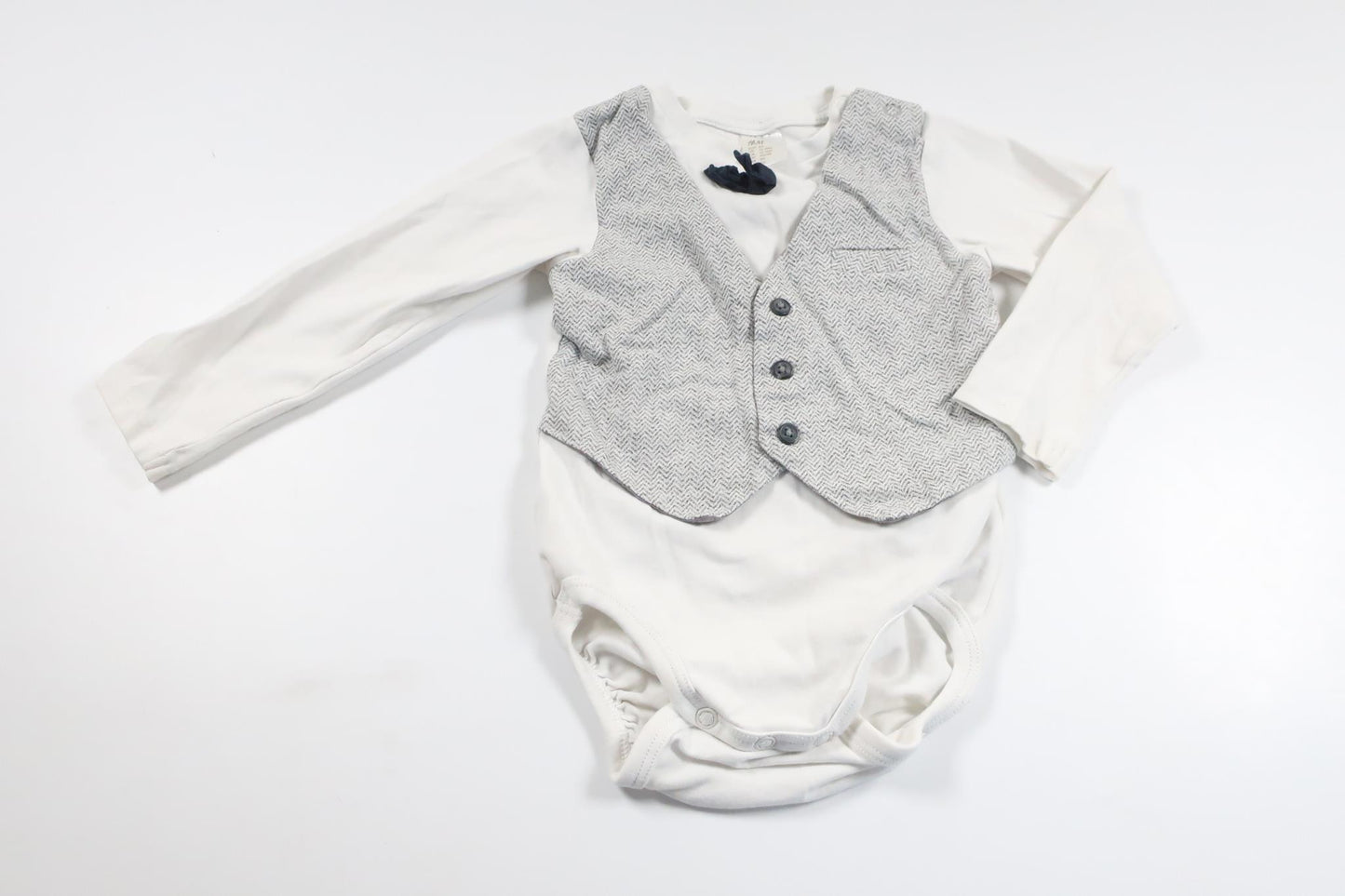 Bodysuit med indbygget vest fra H&M - Størrelse 86 - Hvid