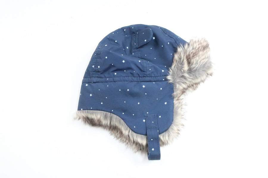 Fleeceforet hjelmhue fra H&M - Størrelse 74 - Marineblå