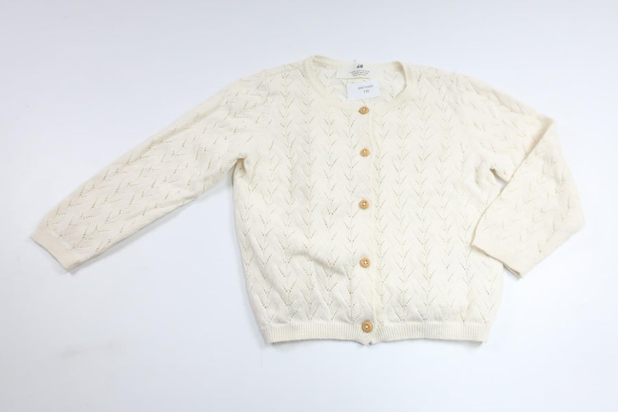 Strikket cardigan fra H&M - Størrelse 92 - Off-white