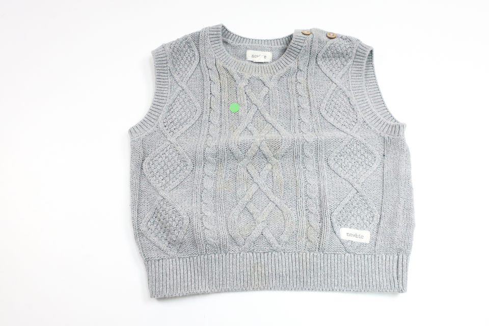 Strikket vest fra Newbie - Størrelse 86/92 - Grå
