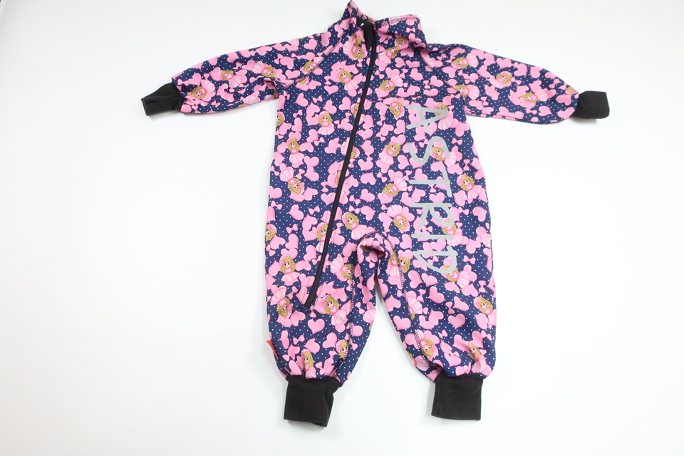 Softshell-overall "Astrid" med hjerter fra iELM - Størrelse 86 - Blå