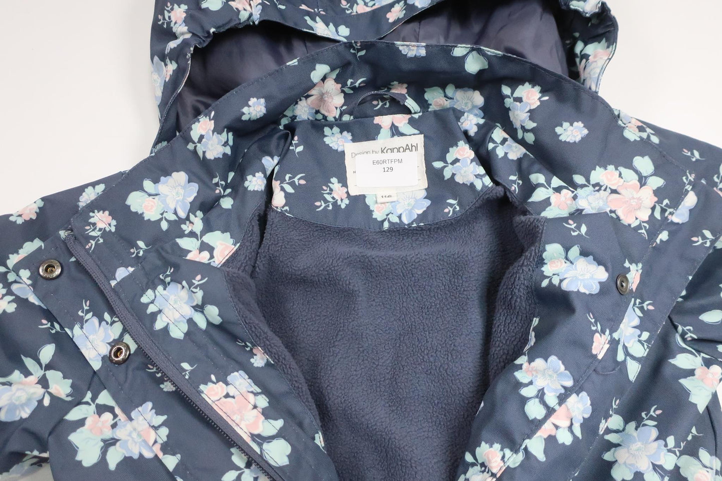 Blomsterjakke/frakke fra Kappahl - Størrelse 116 - Blå
