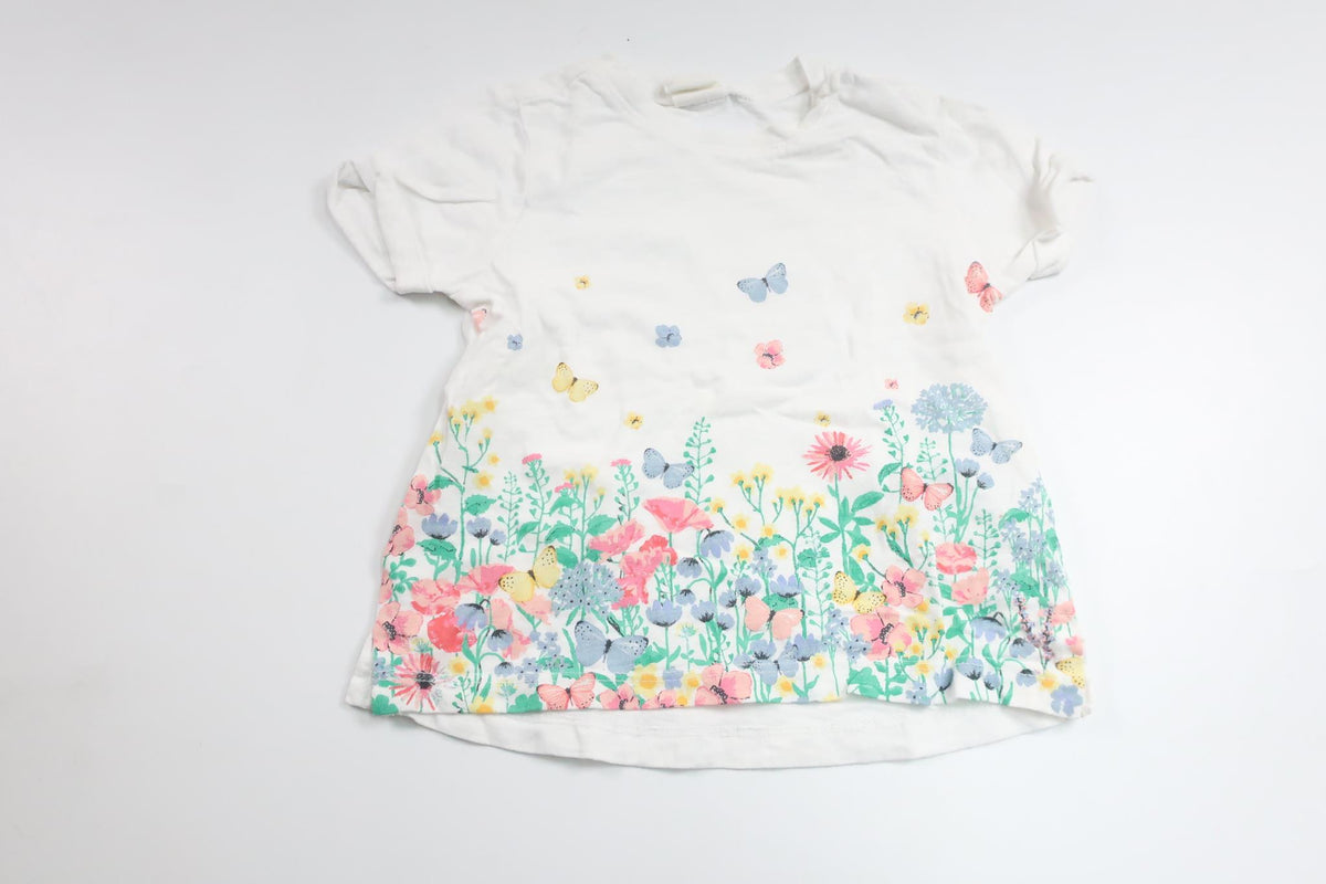 T-shirt fra H&M - Størrelse 74 - Hvid