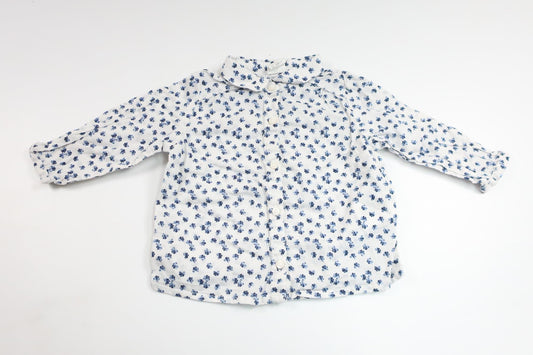 Blomsterbluse fra H&M - Størrelse 68 - Hvid