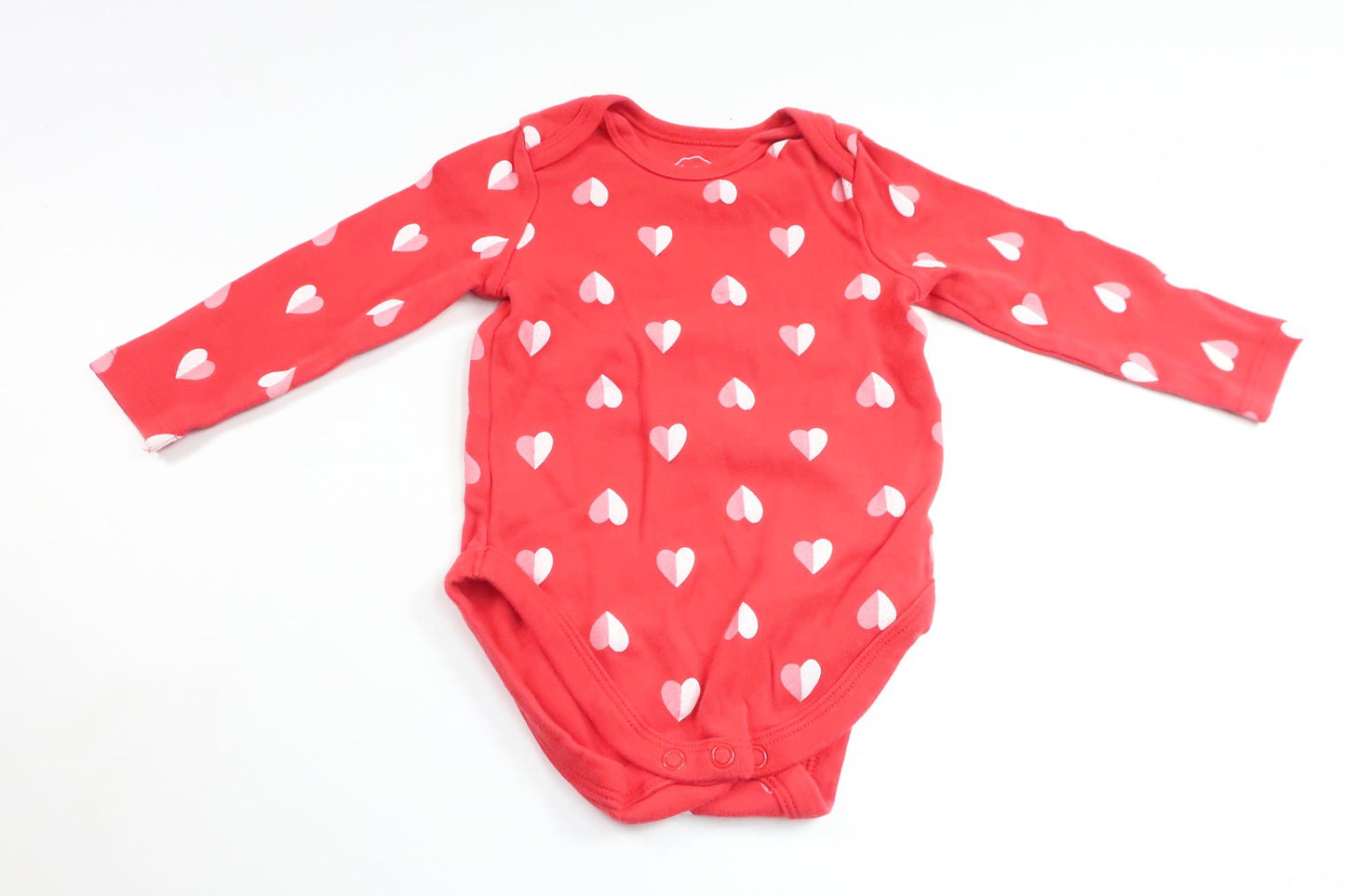 Body med hjerter fra Baby Club by C&A - Størrelse 74 - Rød