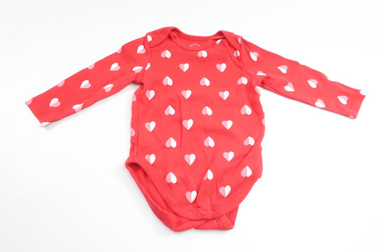 Body med hjerter fra Baby Club by C&A - Størrelse 74 - Rød