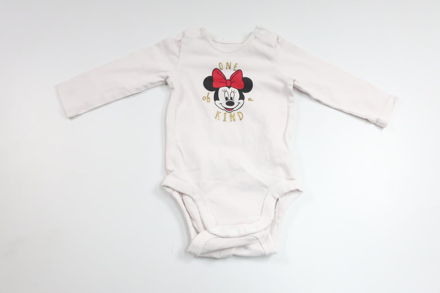 Bodysuit med Minnie fra H&M - Størrelse 62 - Hvid