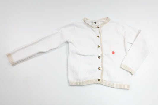 Strikket cardigan fra Grain de Blé - Størrelse 92 - Hvid