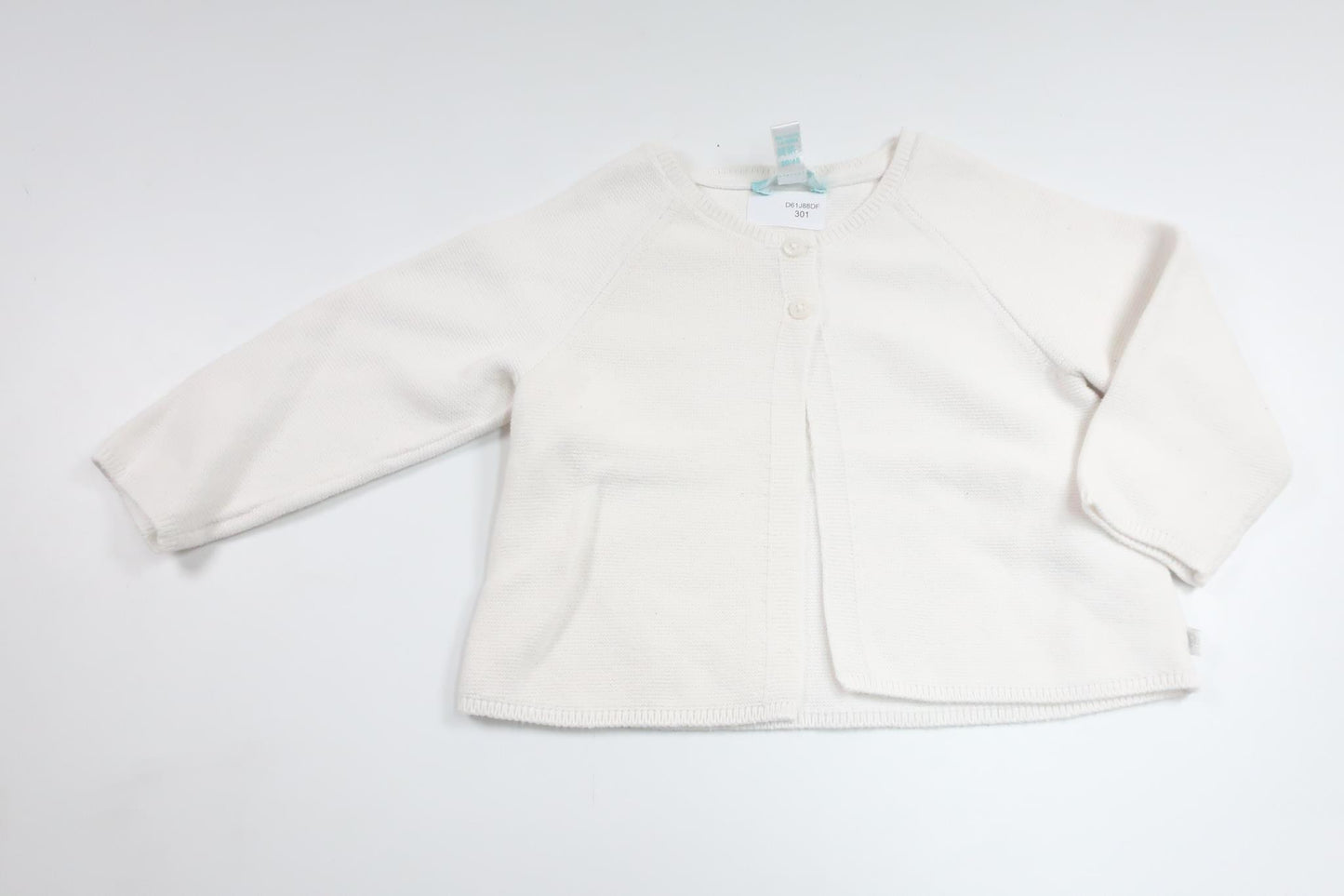 Strikket cardigan fra Obaïbi - Størrelse 80 - Hvid