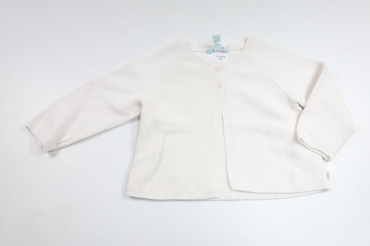 Strikket cardigan fra Obaïbi - Størrelse 80 - Hvid
