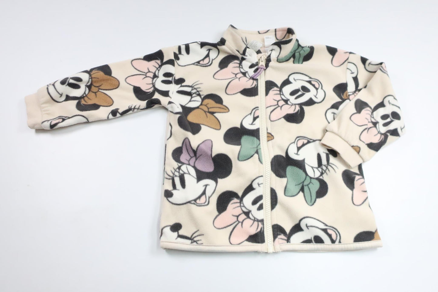 Fleecejakke med Minnie fra H&M - Størrelse 104 - Off-white