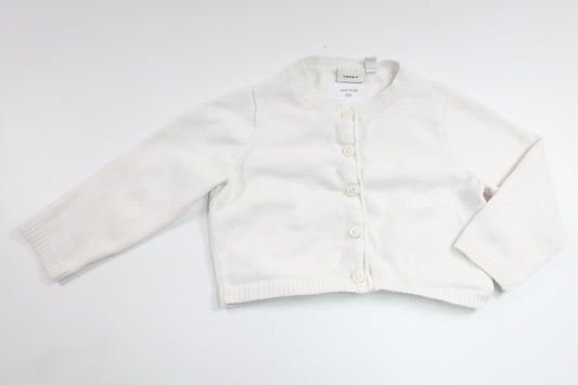 Strikket cardigan fra Name It - Størrelse 80 - Hvid