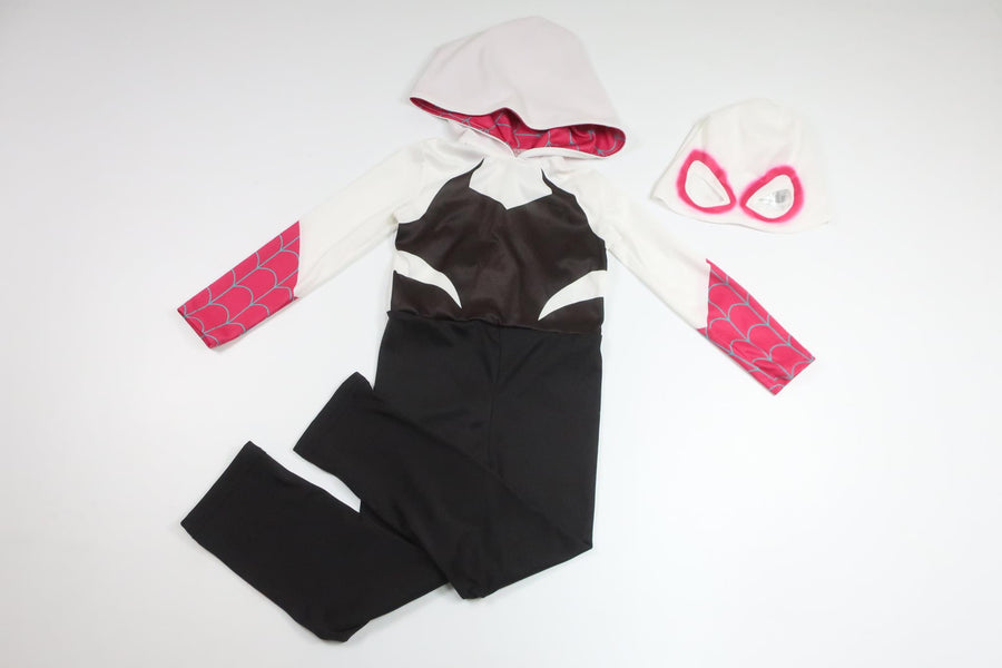 Maskeret Spiderwoman fra H&M - Størrelse 104 - Hvid