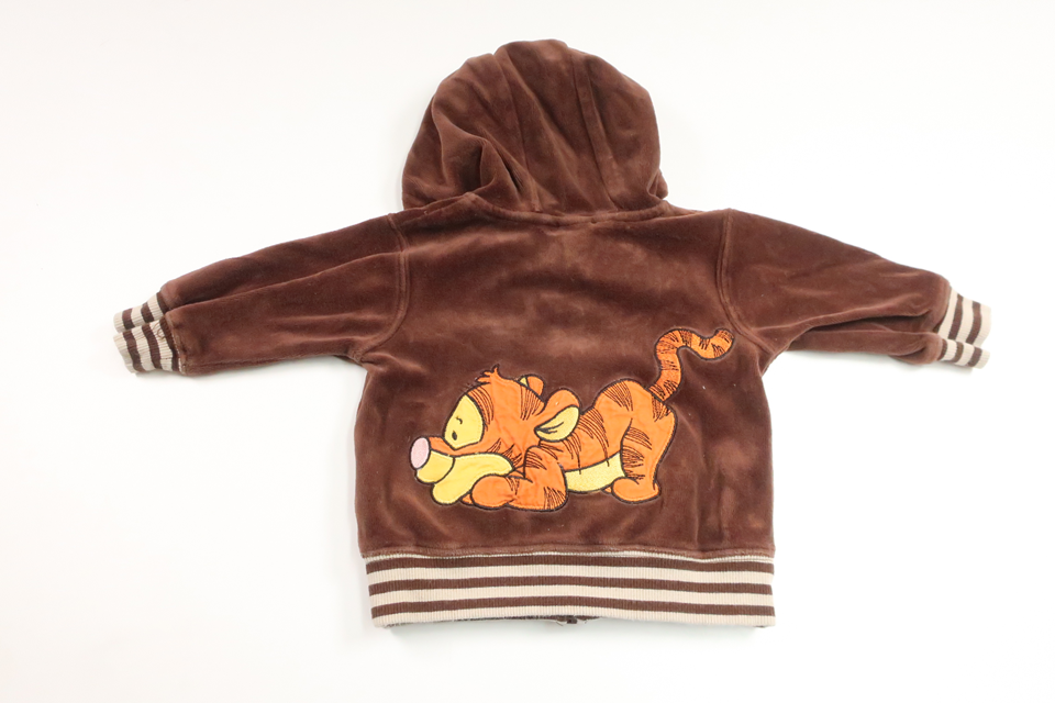 Fleecejakke med hætte fra H&M - Størrelse 62 - Brun