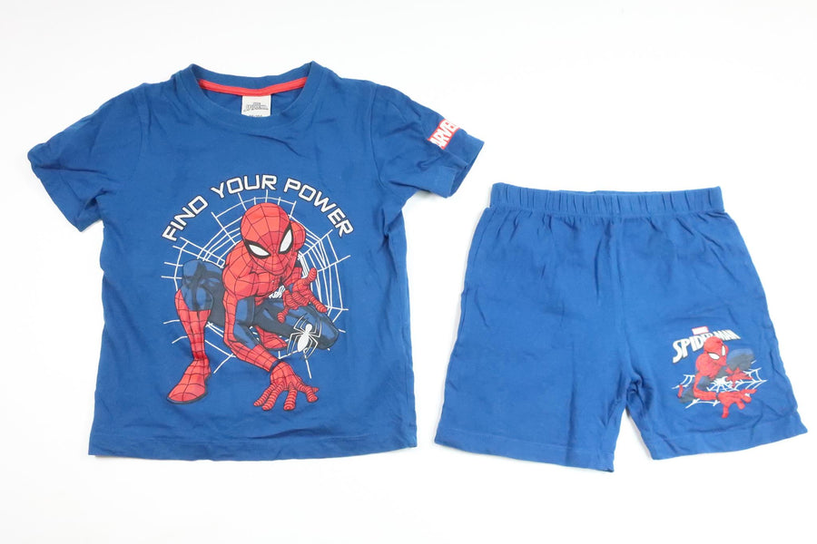 Sæt med shorts og skjorte fra Marvel - Størrelse 98/104 - Blå