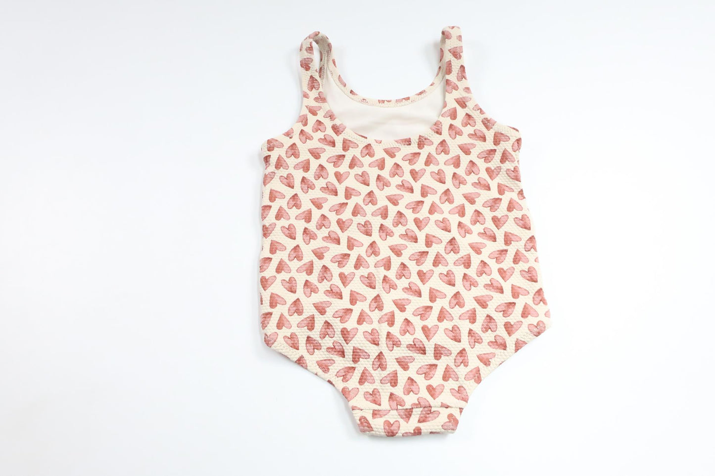 Badedragt med hjerter fra Unknown - Størrelse 80/86 - Off-white