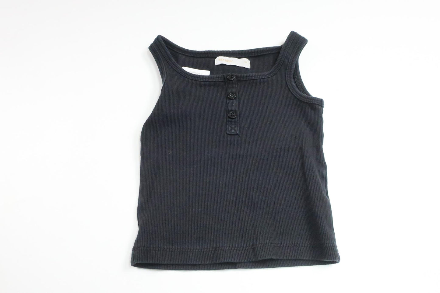 Ribbet tanktop fra Lager 157 - Størrelse 90 - Sort