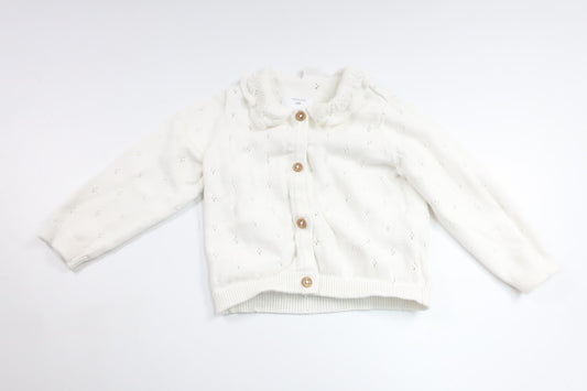 Strikket cardigan fra Lindex - Størrelse 86 - Hvid