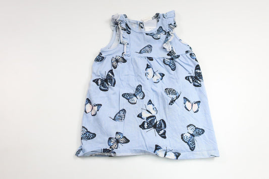 Kjole med sommerfugle fra H&M - Størrelse 68 - Blå