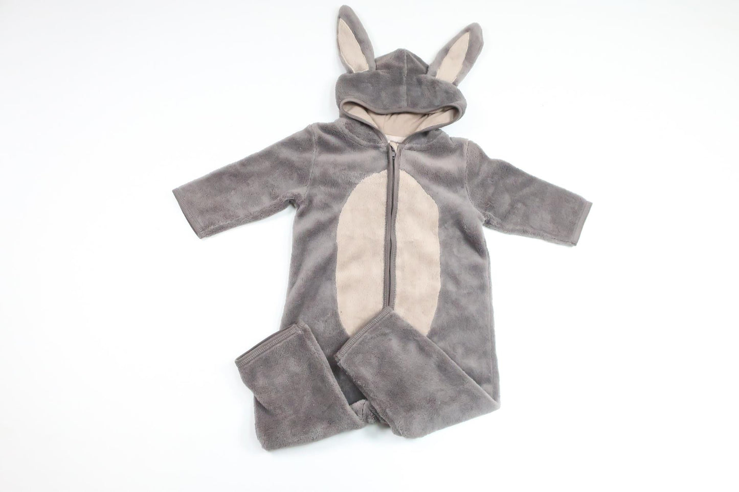 Fleece-overall med kaninmotiv fra Softer Days - Størrelse 62/68 - Grå