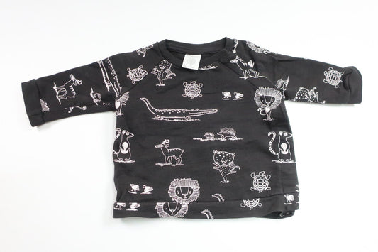Sweater med dyr fra Lindex - Størrelse 56 - Sort